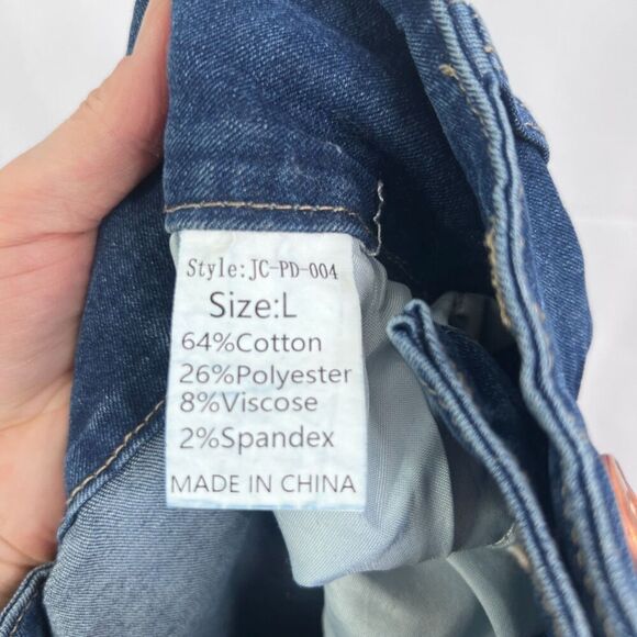 Fashion Denim Homme Maxi Jean Skirt Embroidered Waistband Aline Size Large - Picture 9 of 11